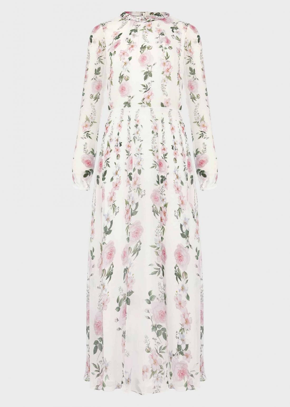 Womens Rosabelle Silk Floral Dress Ivory Multi | Hobbs Dresses 